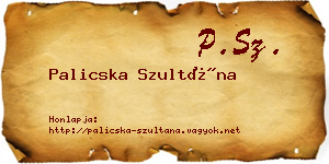 Palicska Szultána névjegykártya